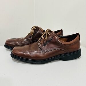 Clarks Unkenneth Way Brown Leather Casual Shoes Men's Size 11.5 M